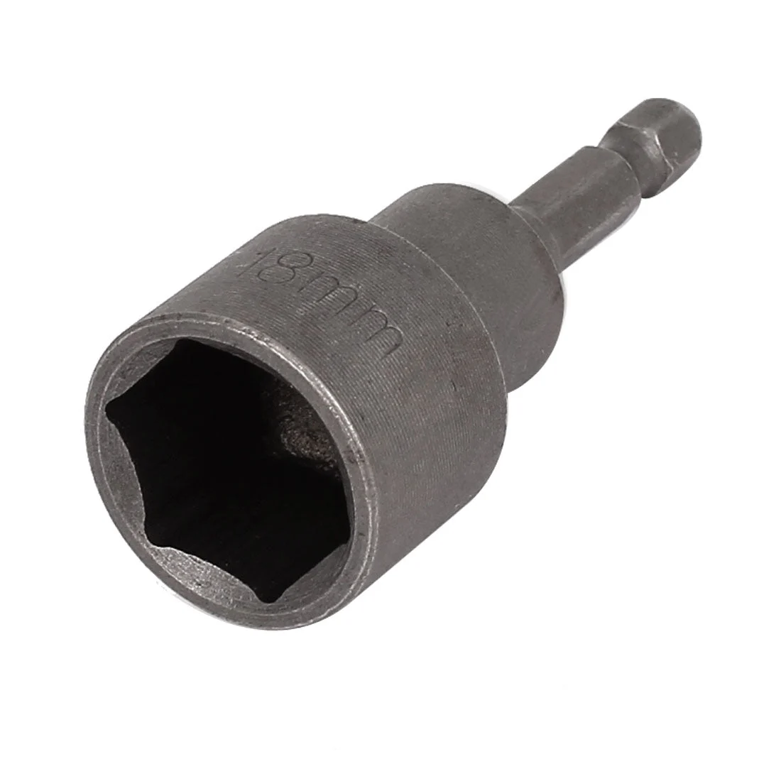 1/4" Shank 18mm Hex Socket Magnetic Nut Driver Bit Adapter Gray