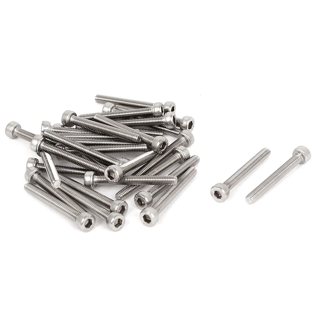 30 Pcs M3x25mm Stainless Steel Hex Socket Head Cap Machine Screws 0.5mm Pitch