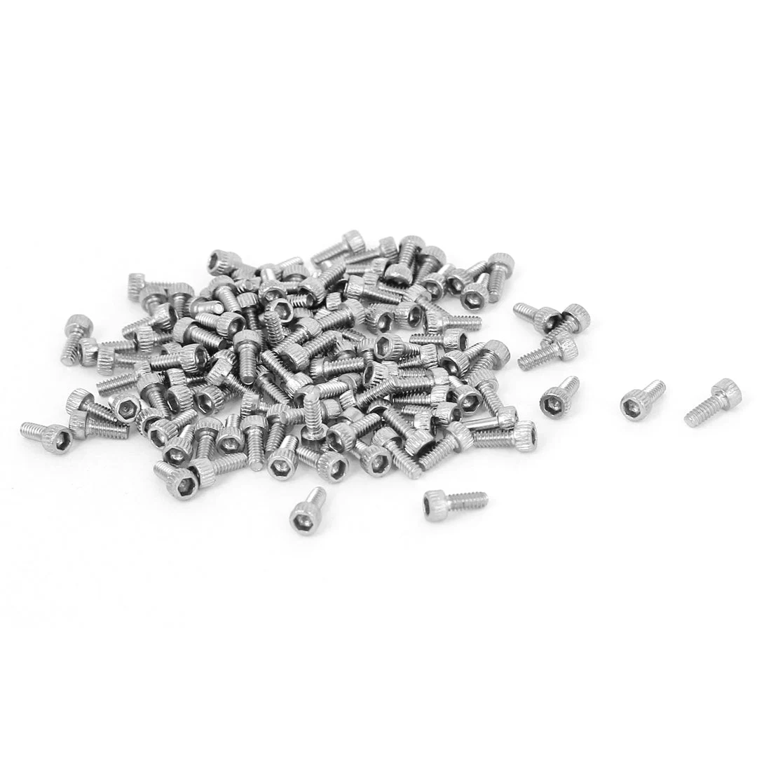 M1.6x4mm 0.35mm Pitch Stainless Steel Hex Key Socket Head Cap Screw Bolts 100pcs