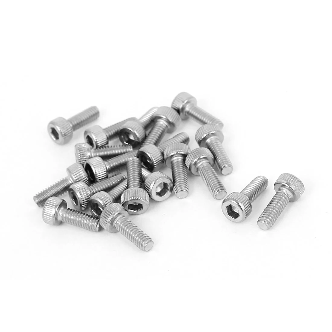 100 Pcs M2.5x7mm Stainless Steel Socket Cap Screws Hex Key Head Bolts 9mm Long