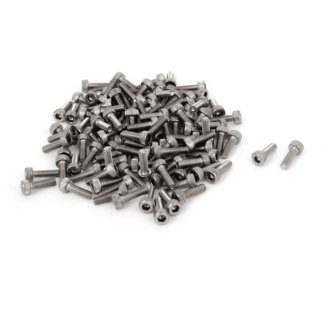 100 Pcs M2.5x8mm Stainless Steel Hex Socket Head Cap Machine Screws 0.45mm Pitch