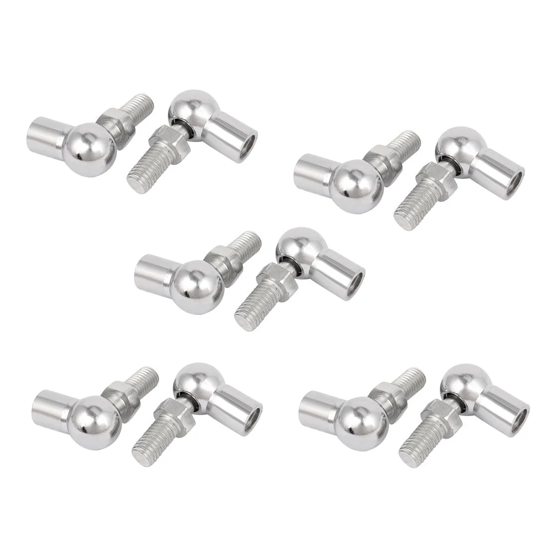 Uxcell 10mm Male Female Thread L Shape Ball Joint Rod End Bearing 10 Pcs