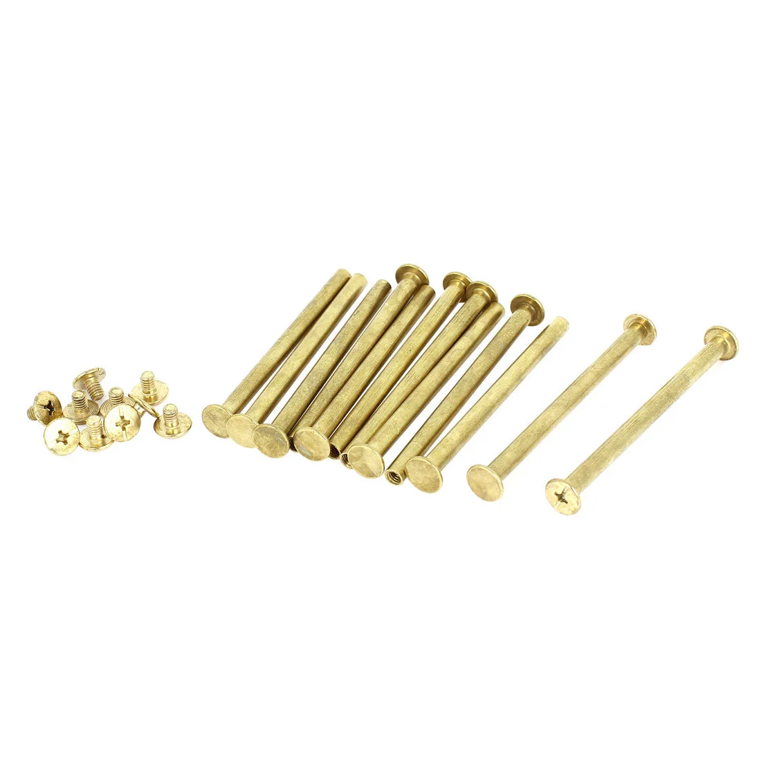 Scrapbook Leather 5x70mm Brass Plated Binding Chicago Screw Post 12pcs