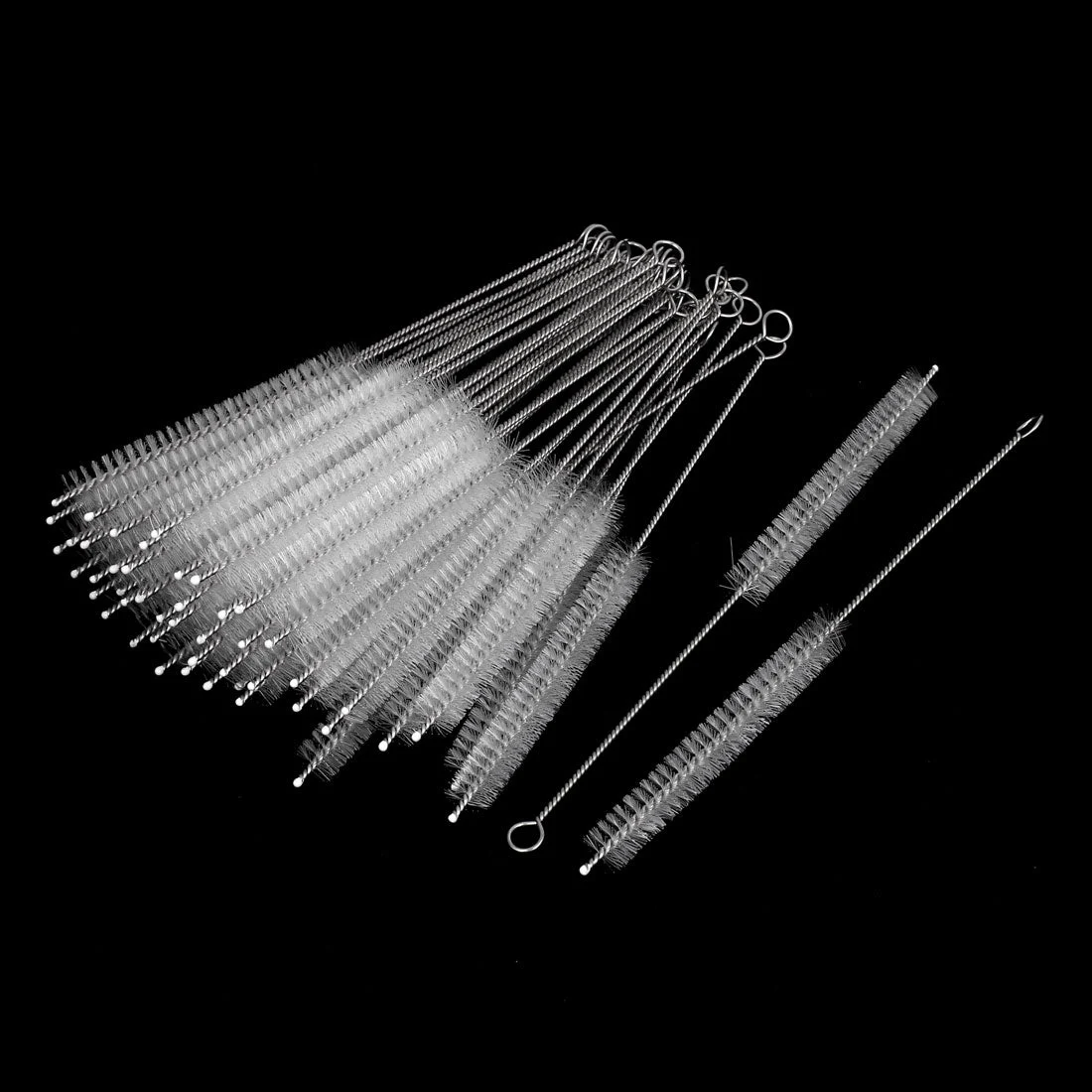 10mm Dia Nylon Twisted Handle Test Tube Pipe Bottle Wash Cleaning Brushes 50pcs