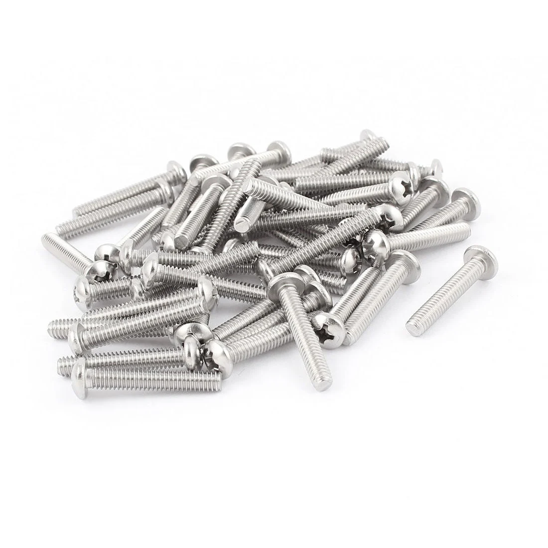 50 Pcs #6-32 x 5/8" Stainless Steel Phillips Truss Head Machine Screws 18mm Long