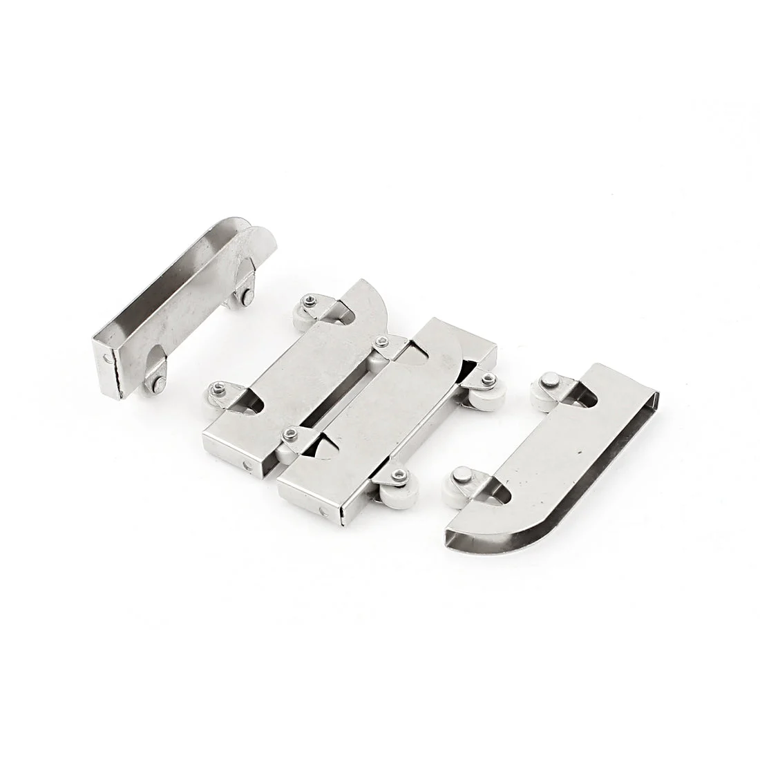 5pcs Double Tandem Ceramic Wheels Stainless Steel Sliding Door Roller Wheel for 5mm Thickness Glass