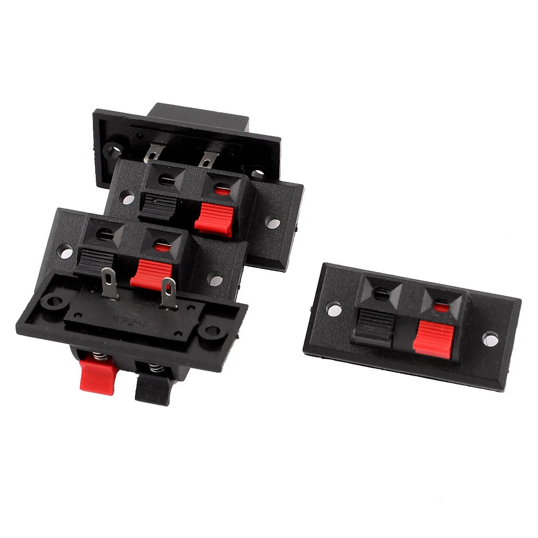 5pcs 2 Way Push Release Connector Plate Amplifier Speaker Terminal Strip Block