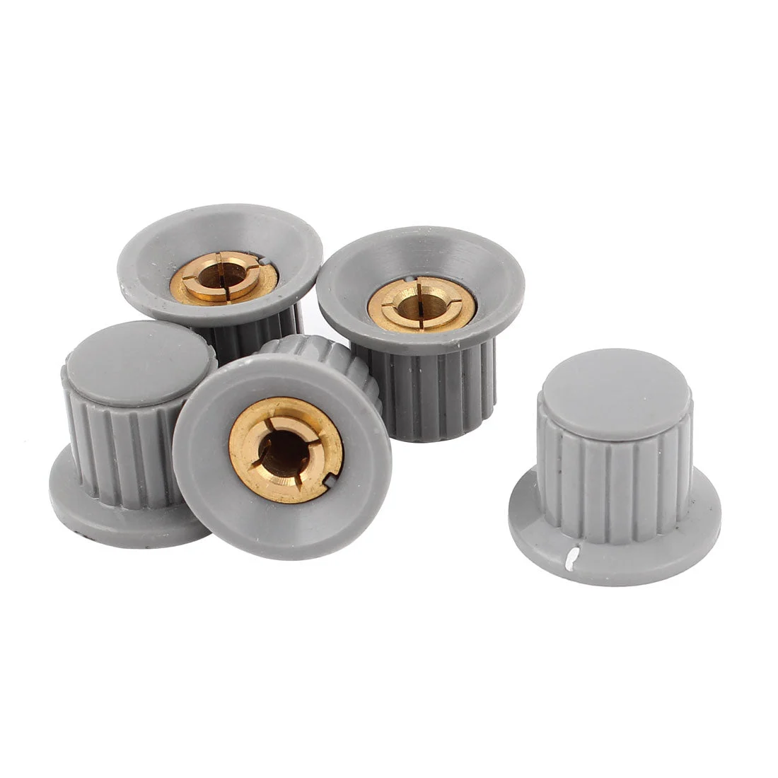 5pcs 6mm Dia Shaft Potentiometer AV CD Volume Tone Control Rotary Knobs Gray