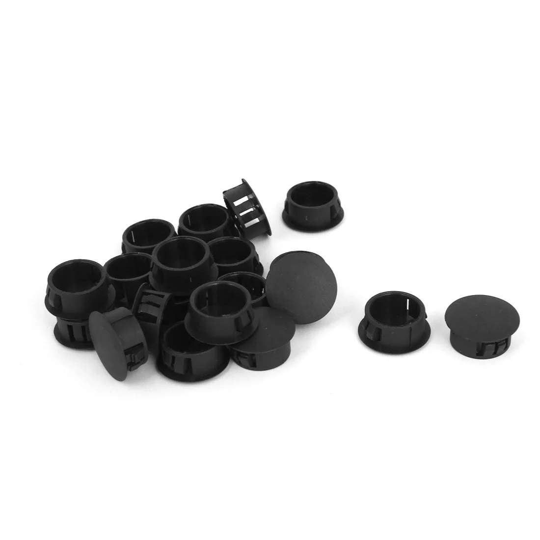 Black Plastic Round Snap in Mounting 3/4" Panel Hole Cover 20pcs