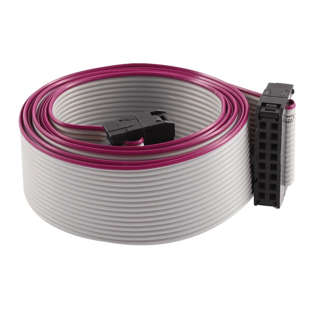 FC16P IDC 16 Pin F/F Hard Drive Data Extension Wire Flat Ribbon Cable Connector 100cm Long for Motherboard
