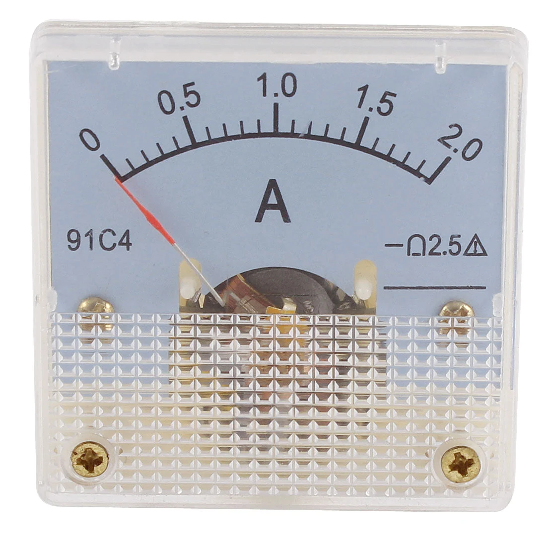 91C4 DC 0-2A Rectangle Mini Analog Panel Ammeter Gauge Amperemeter Class 2.5