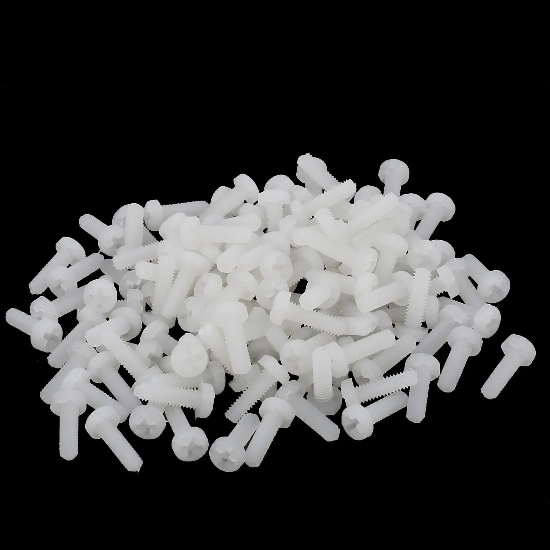M2.5 x 8mm Nylon 6/6 Fillister Head Phillips Drive Machine Screw grey white 100pcs