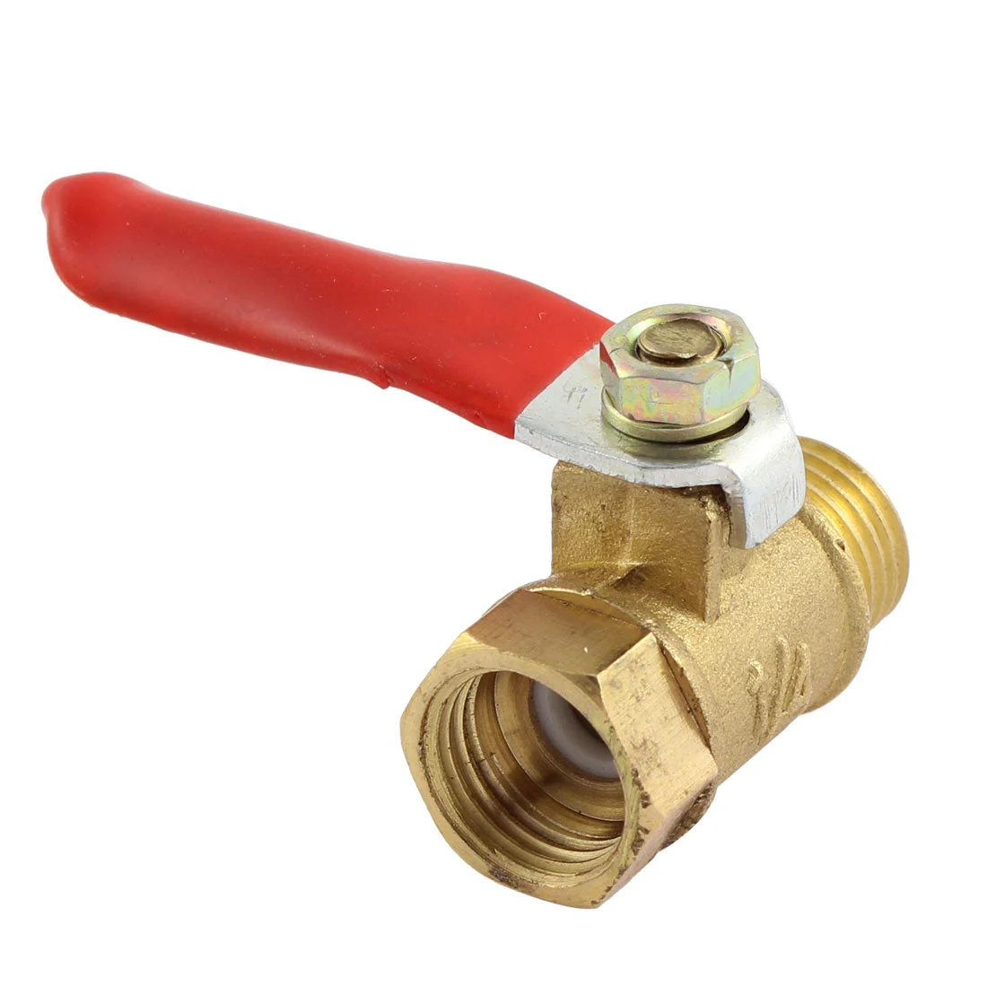 1/4BSP Male to Female Thread Full Port Red Lever Handle Brass Air Ball Valve