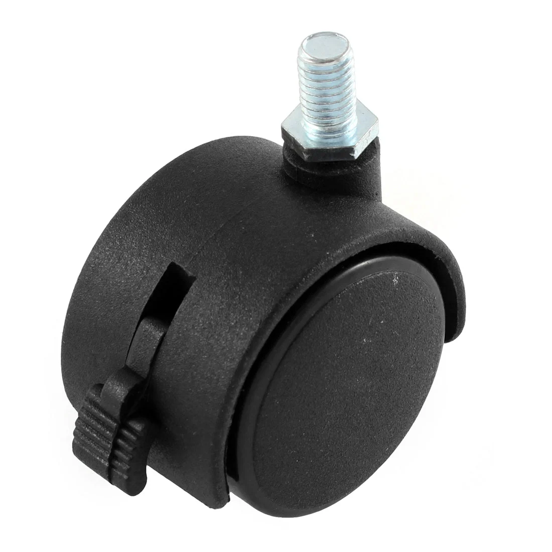 Furniture Office Chair 5/16" Threaded Stem 1.6" Dia Twin Wheel Swivel Caster w Brake