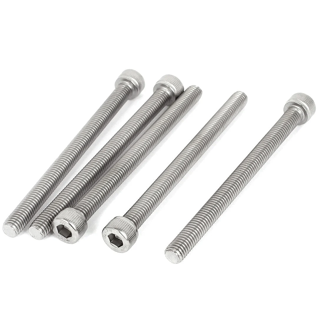 M8x100mm 6mm Hex Width Stainless Steel Hexagon Socket Head Cap Screws 5 Pcs