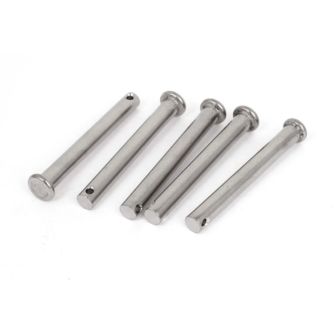 M8 x 80mm Flat Head 304 Stainless Steel Round Clevis Pins 5pcs