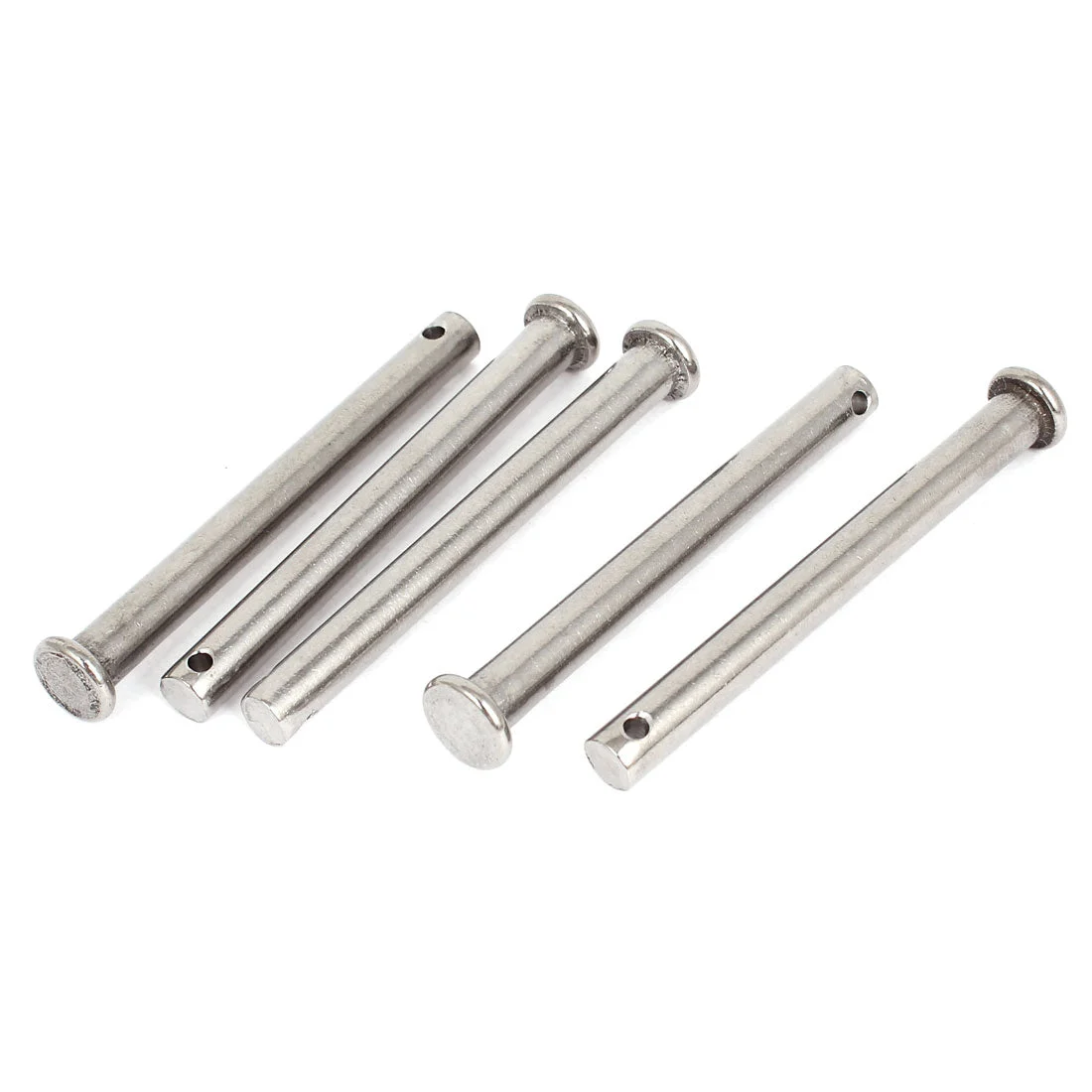 M8 x 80mm Flat Head Stainless Steel Round Clevis Pins 5 Pieces