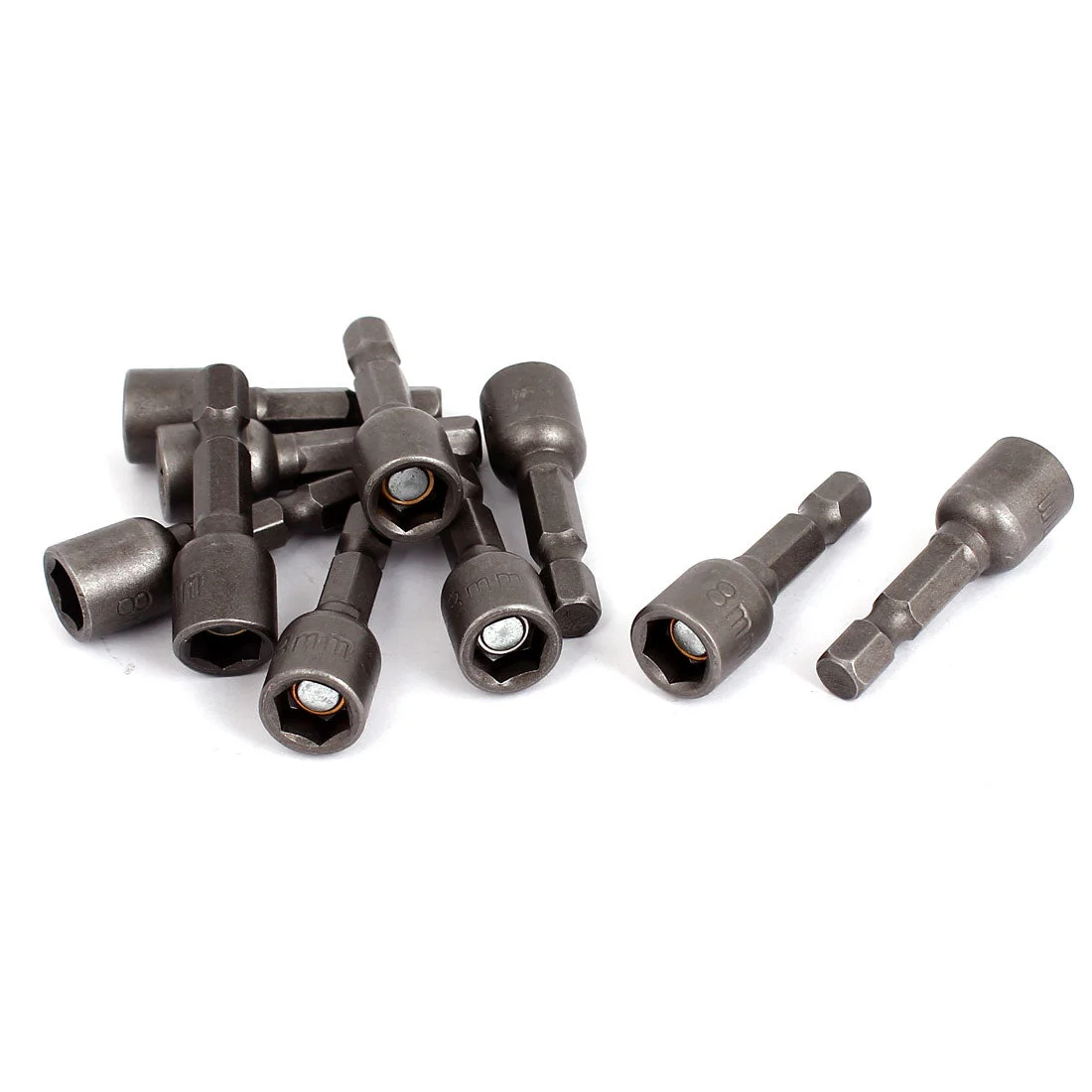 a15061100ux0417 10 Piece 1/4" Hex Shank 8mm H8 Socket Magnetic Nut Driver Setters