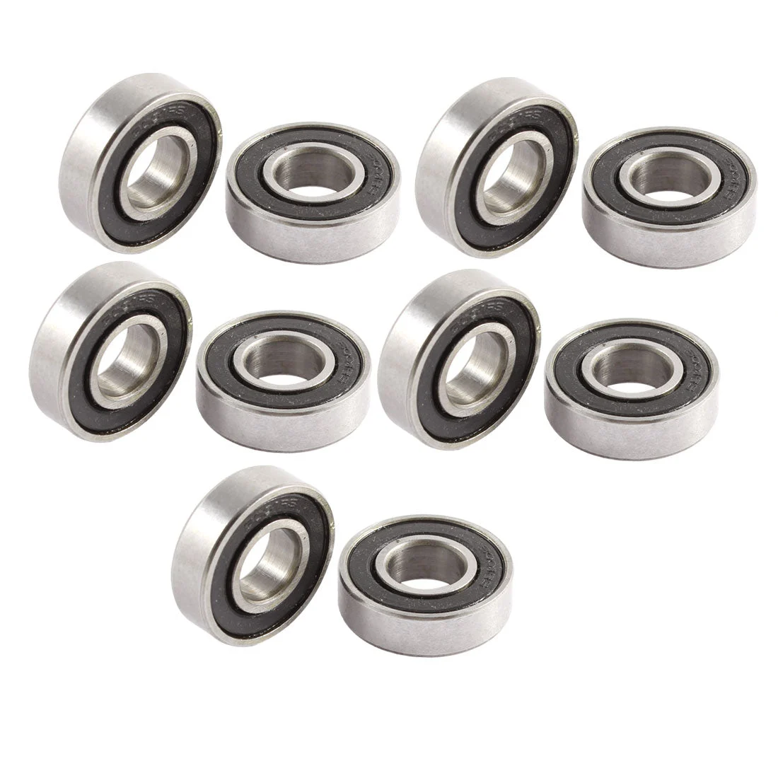 Double Side Rubber Seals Groove Wheel 6001RS Ball Bearing 12x28x8mm 10 Pcs