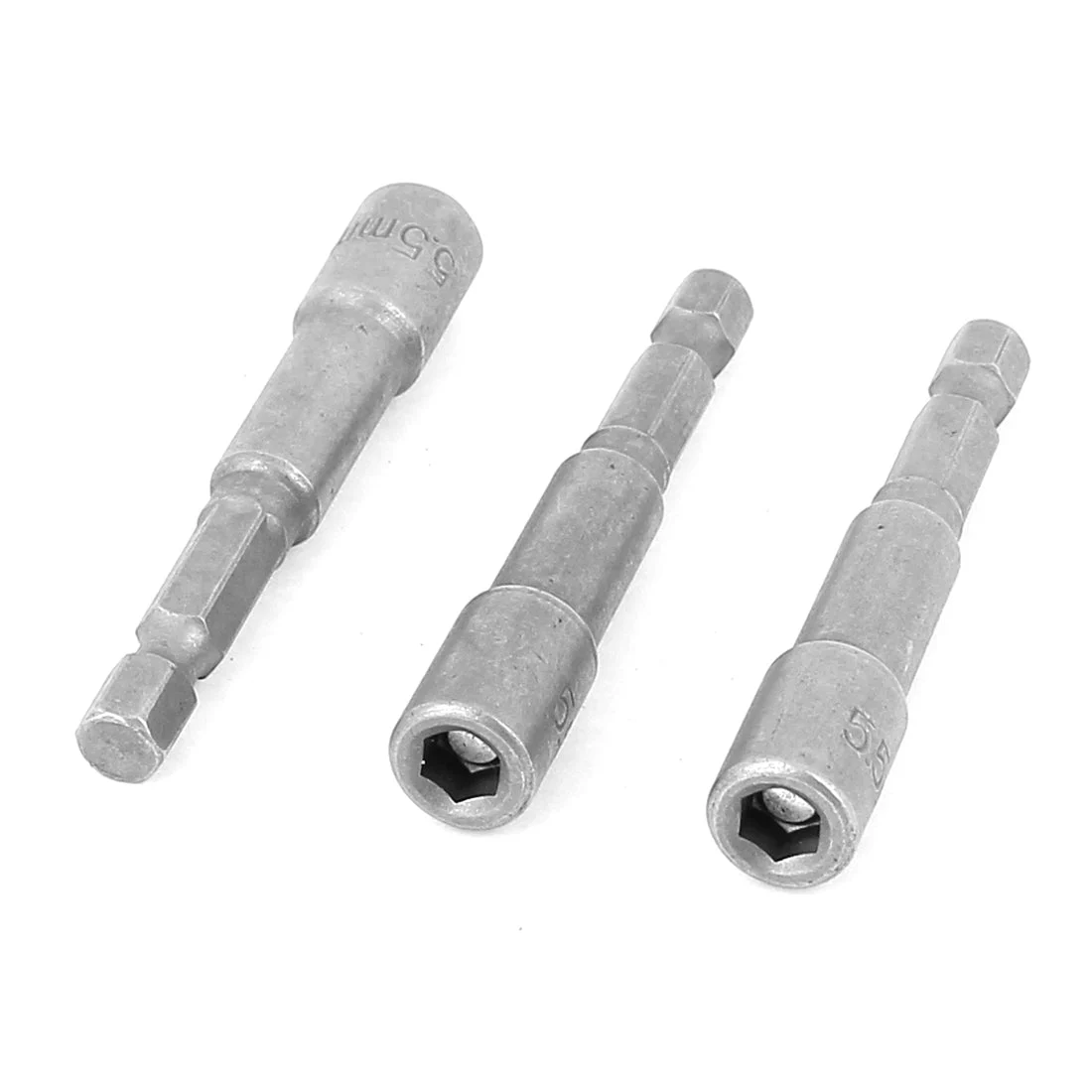 Uxcell 3 Pcs 65mm Length 5.5mm Hex Socket Driver Bit Metal Shank Magnetic Nuts Setter