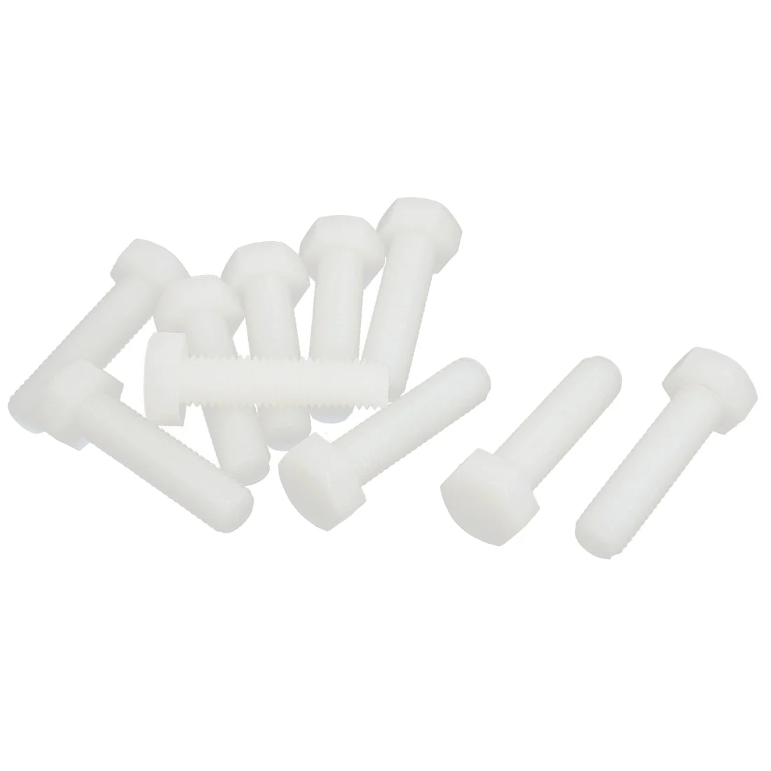M10 x 40mm Full Thread Nylon Metric Hexagon Head Cap Screw Bolt 10 Pcs