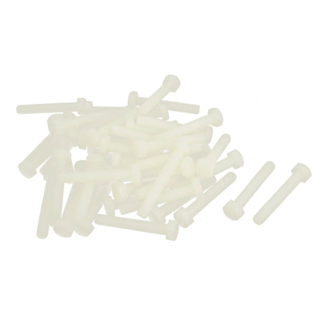 M6 x 40mm Full Thread Nylon Metric Hex Head Hexagon Cap Screw Bolt 50 Pcs