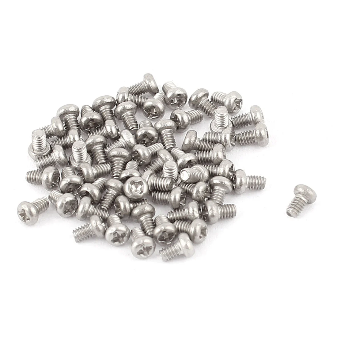 M2 x 3mm 304 Stainless Steel Crosshead Phillips Round Head Screws Bolt 60pc