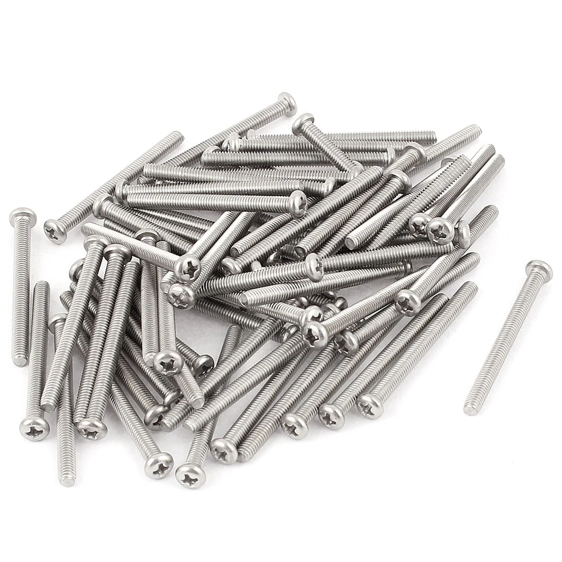 M4 x 45mm 304 Stainless Steel Crosshead Phillips Round Head Screws Bolt 60pcs
