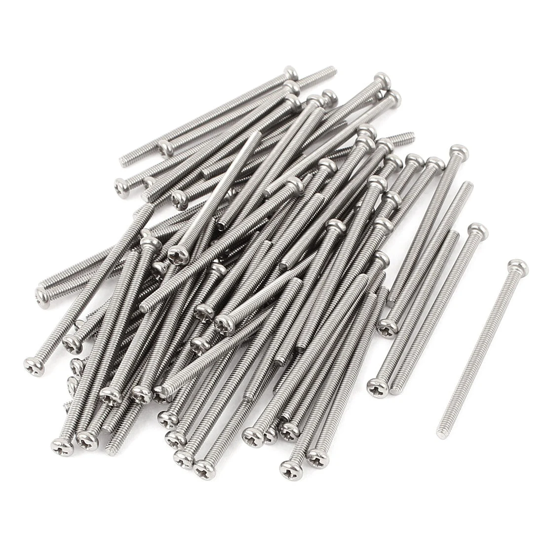 60pcs M2.5 x 40mm 304 Stainless Steel Cross Head Phillips Round Head Screws Bolt