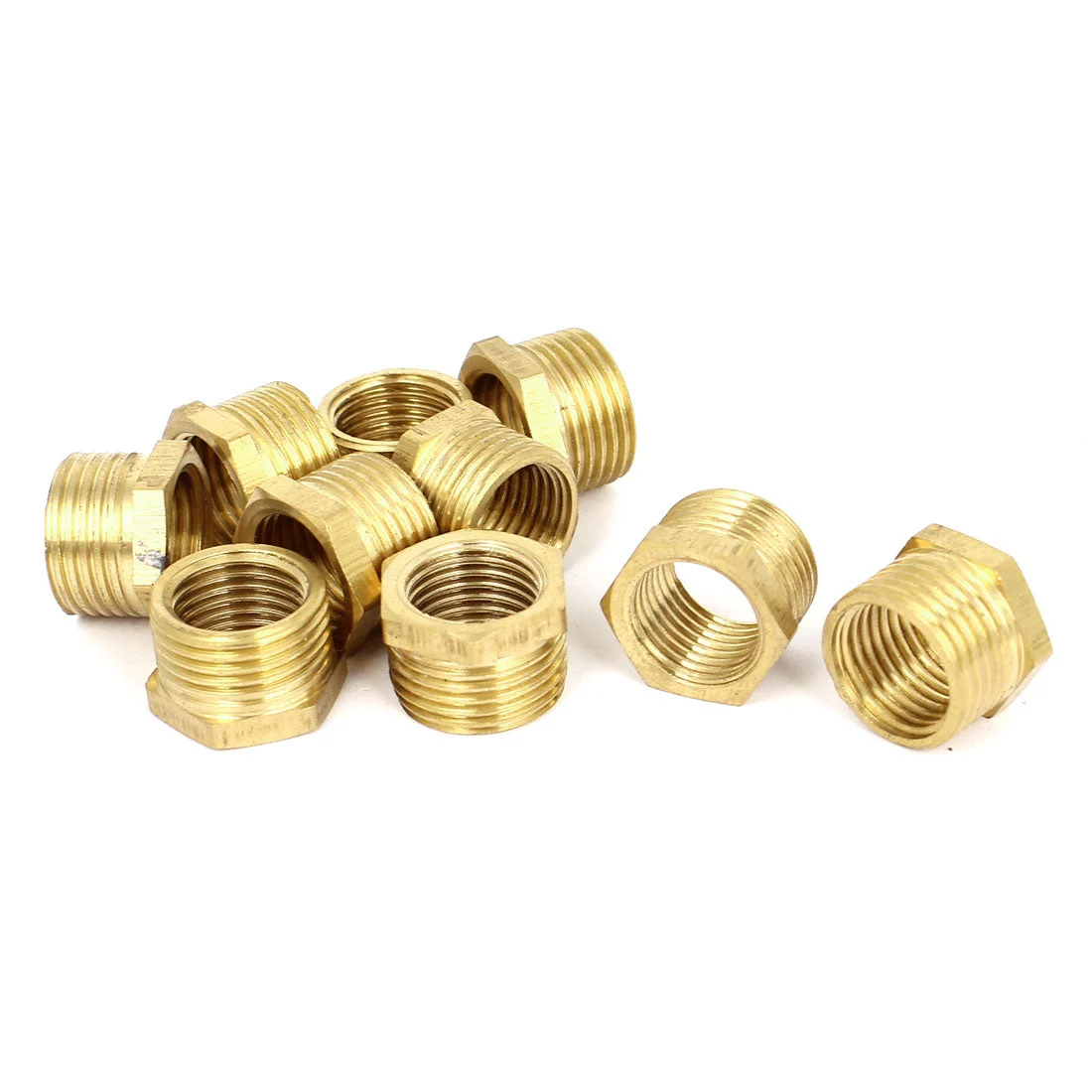3/8BSP Male x 1/4BSP Female Brass Pipe Water Gas Reducing Hex Bushing 10pcs