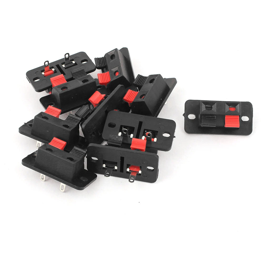 10 Pcs 2 Way Spring Push Release Connector Amplifier Speaker Terminal Strip Block