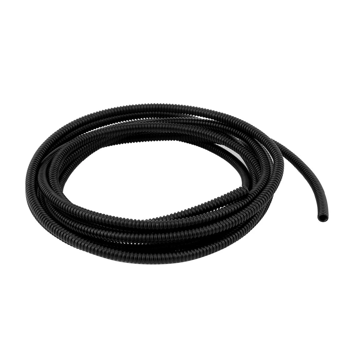 3.8 M 5 x 7 mm Plastic Flexible Corrugated Conduit Tube for Garden,Office Black