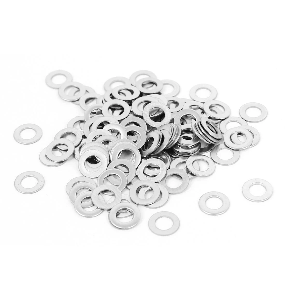 100Pcs M4x8mmx0.5mm Stainless Steel Metric Round Flat Washer
