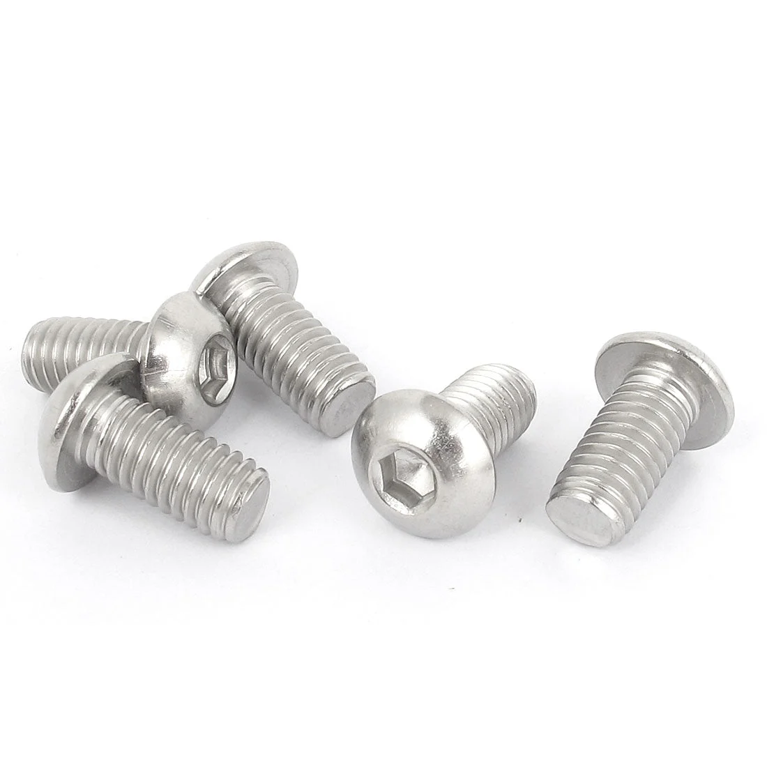 3/8-16 UNC 3/4" Thread Length Hex Socket Button Head Bolts Screws 5pcs