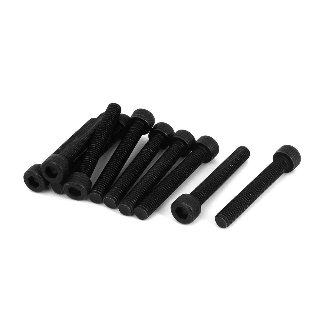 M8x55mm Metric 12.9 Alloy Steel Hex Socket Head Cap Screws Bolts Black 10Pcs