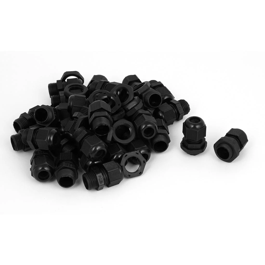 50 Pcs Black PG9 3.5-8mm 14.5mm Dia Waterproof Cable Glands Fastener Connector