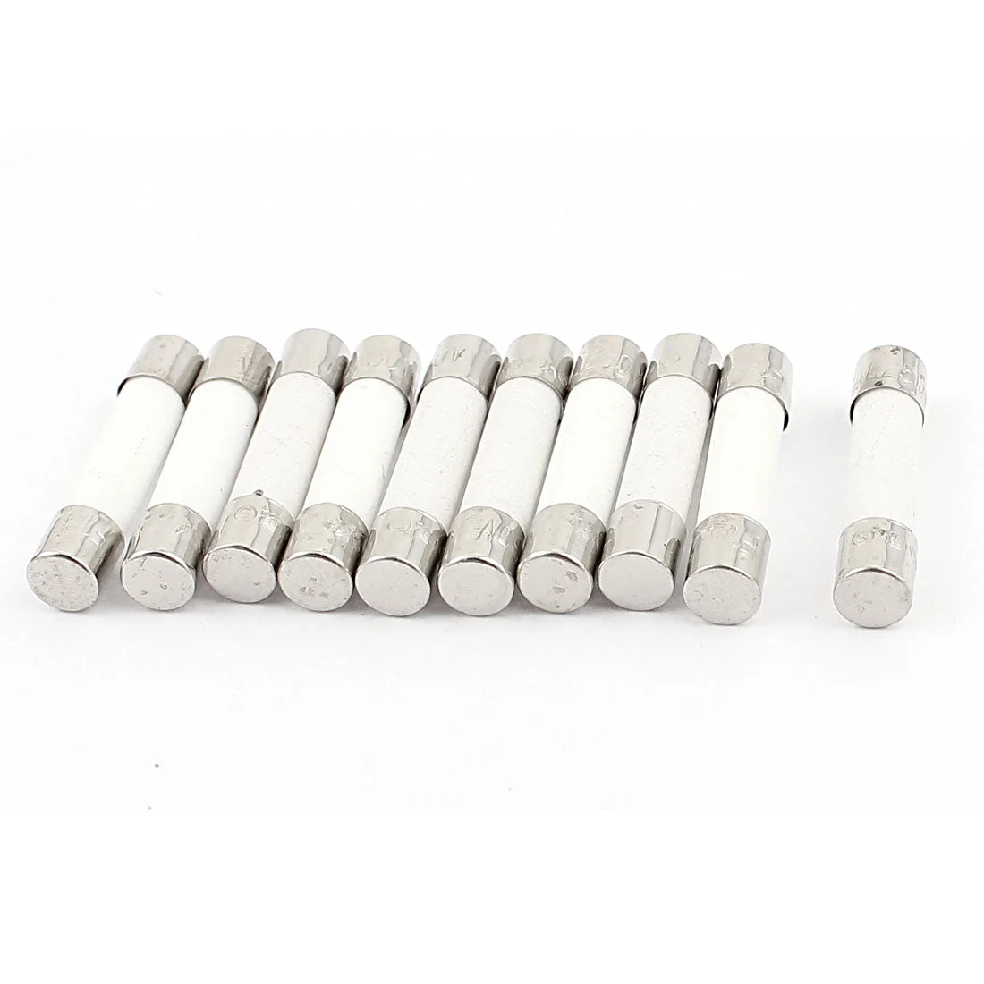10 PCS 5 x 25mm Fusible Core Cylinder Cap Ceramic Tube Fuse Links 250V 1A