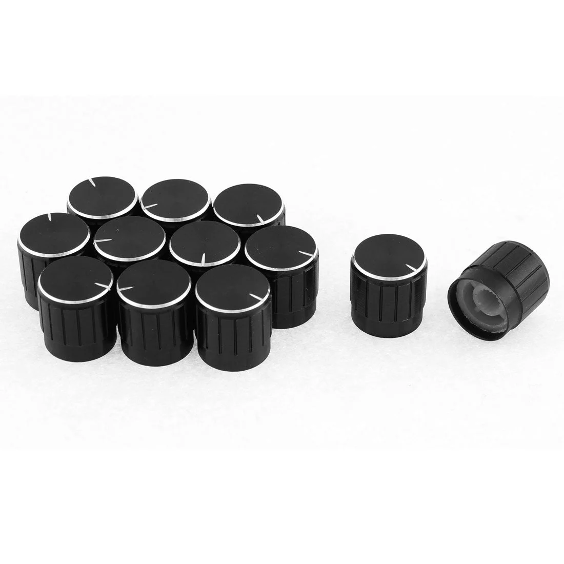 Lamp Dimmer Control Knob Cap Black 5mm Dia Shaft 17 x 16mm 12Pcs