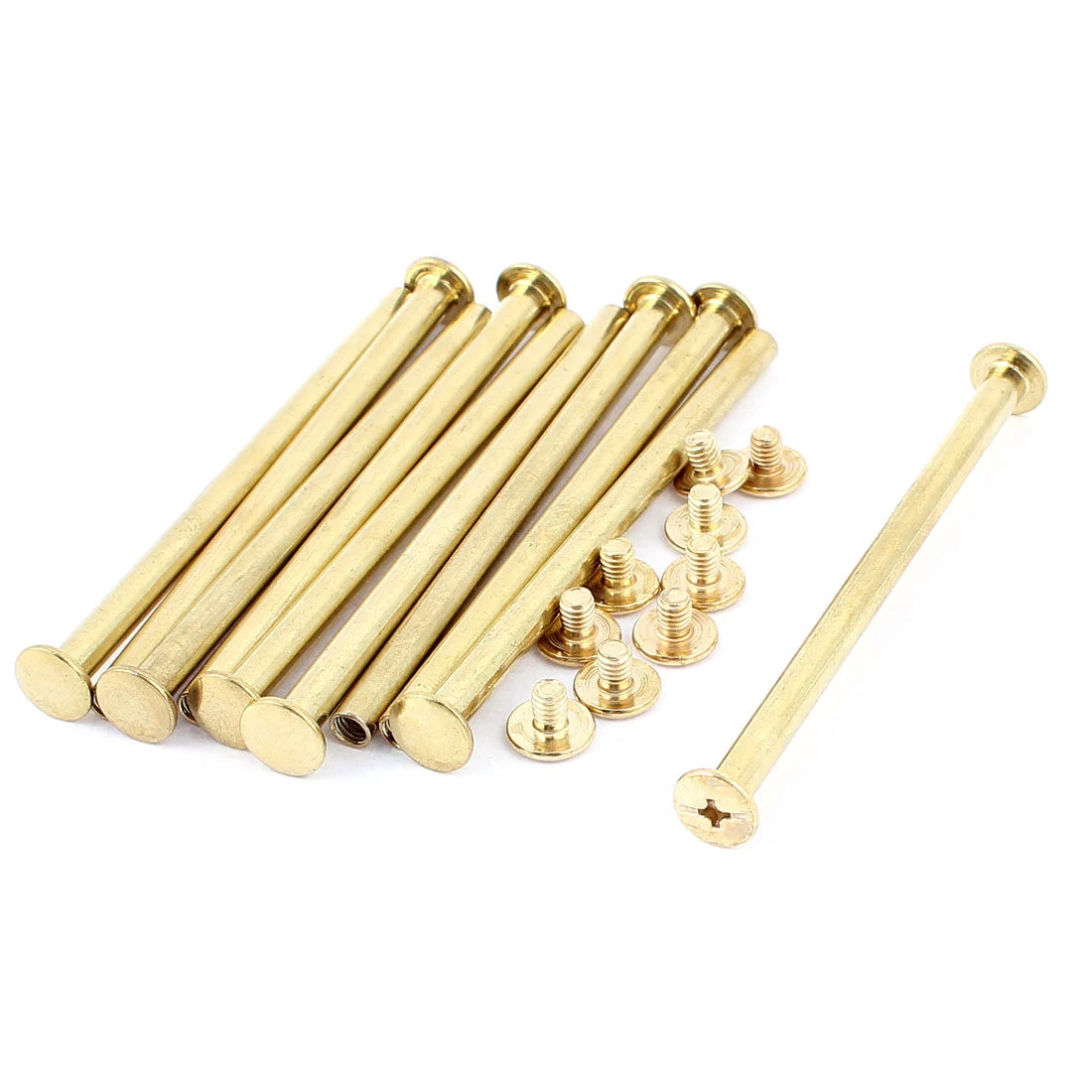 10Pcs M5x80mm Brass Plated Screw Posts Binding Screws for Document Album Menu