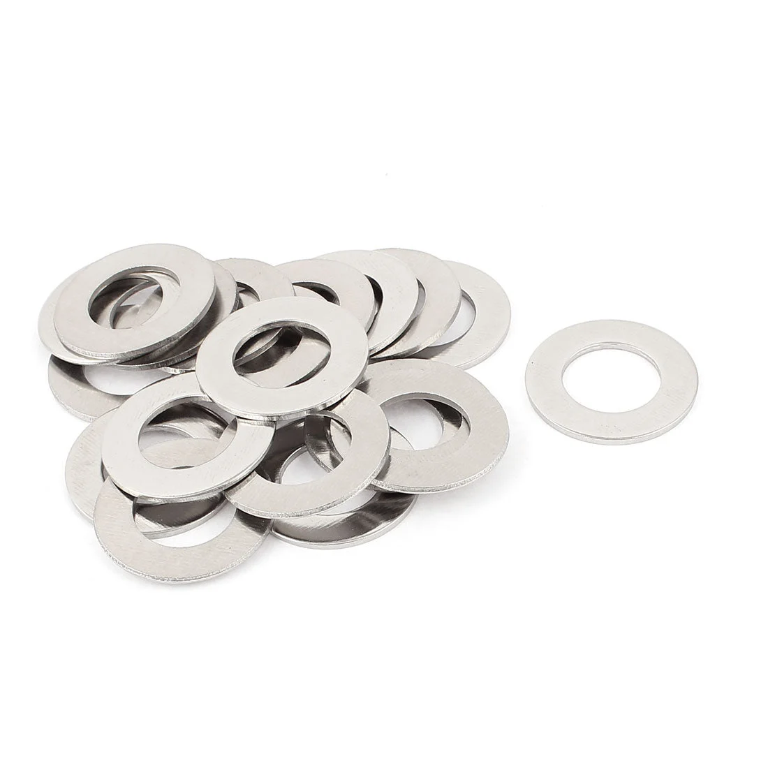 20pcs 304 Stainless Steel M20 Thin Plain Flat Washer Silver Tone