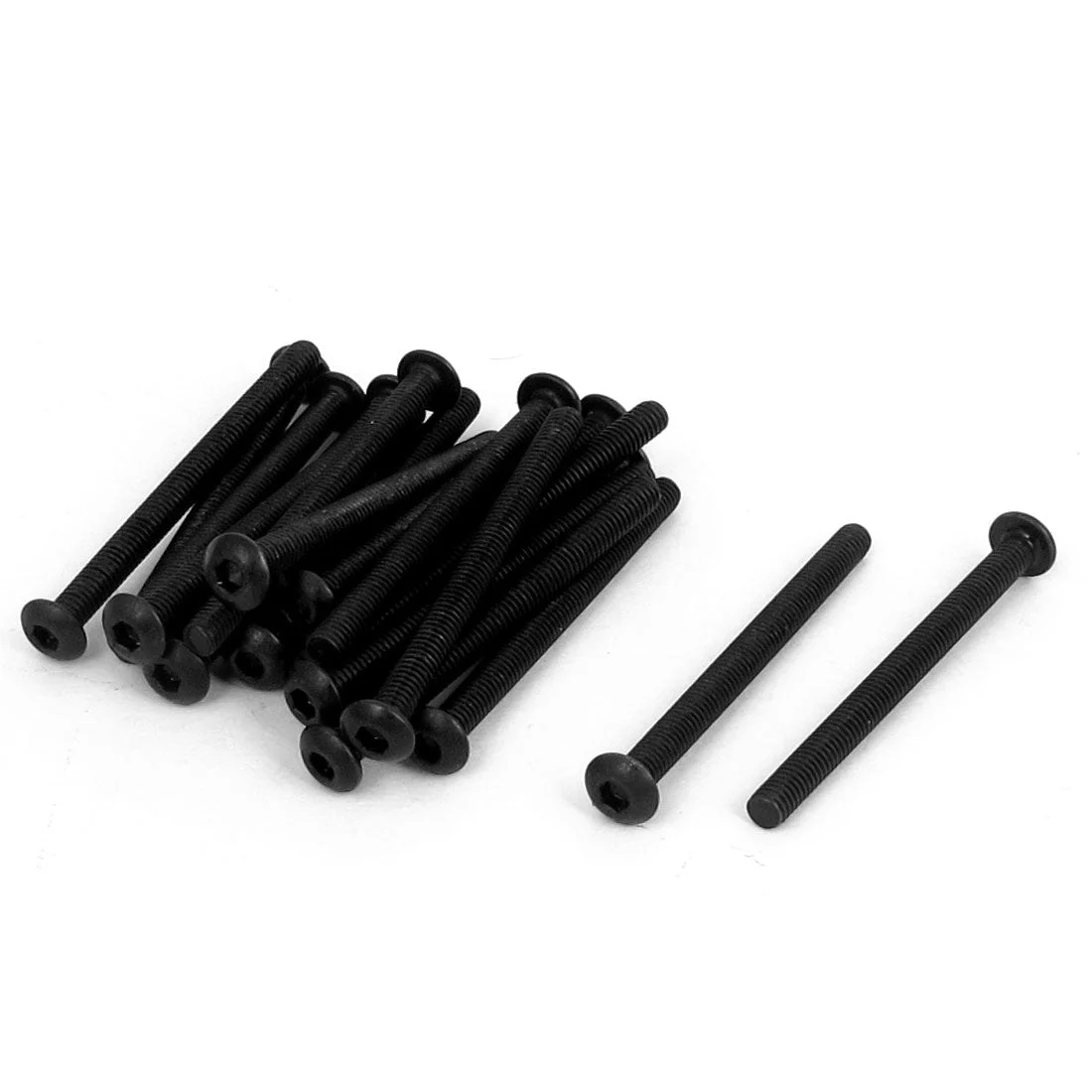 M3-0.5 x 35mm Alloy Steel Hex Socket Button Head Machine Screws Black 20 Pcs
