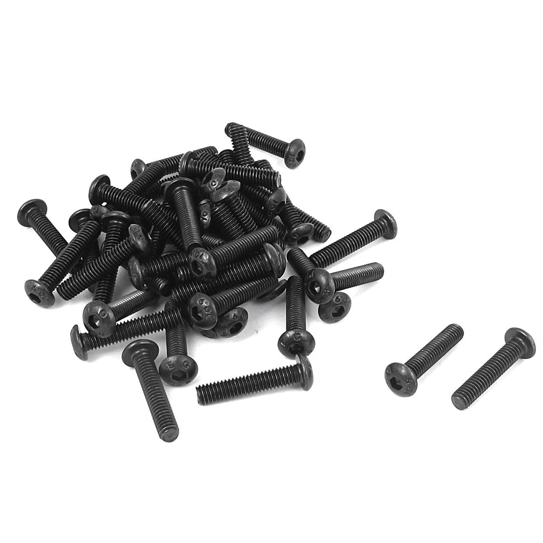 M4 x 20mm Alloy Steel Hex Socket Button Head Machine Screws Black 50 Pcs