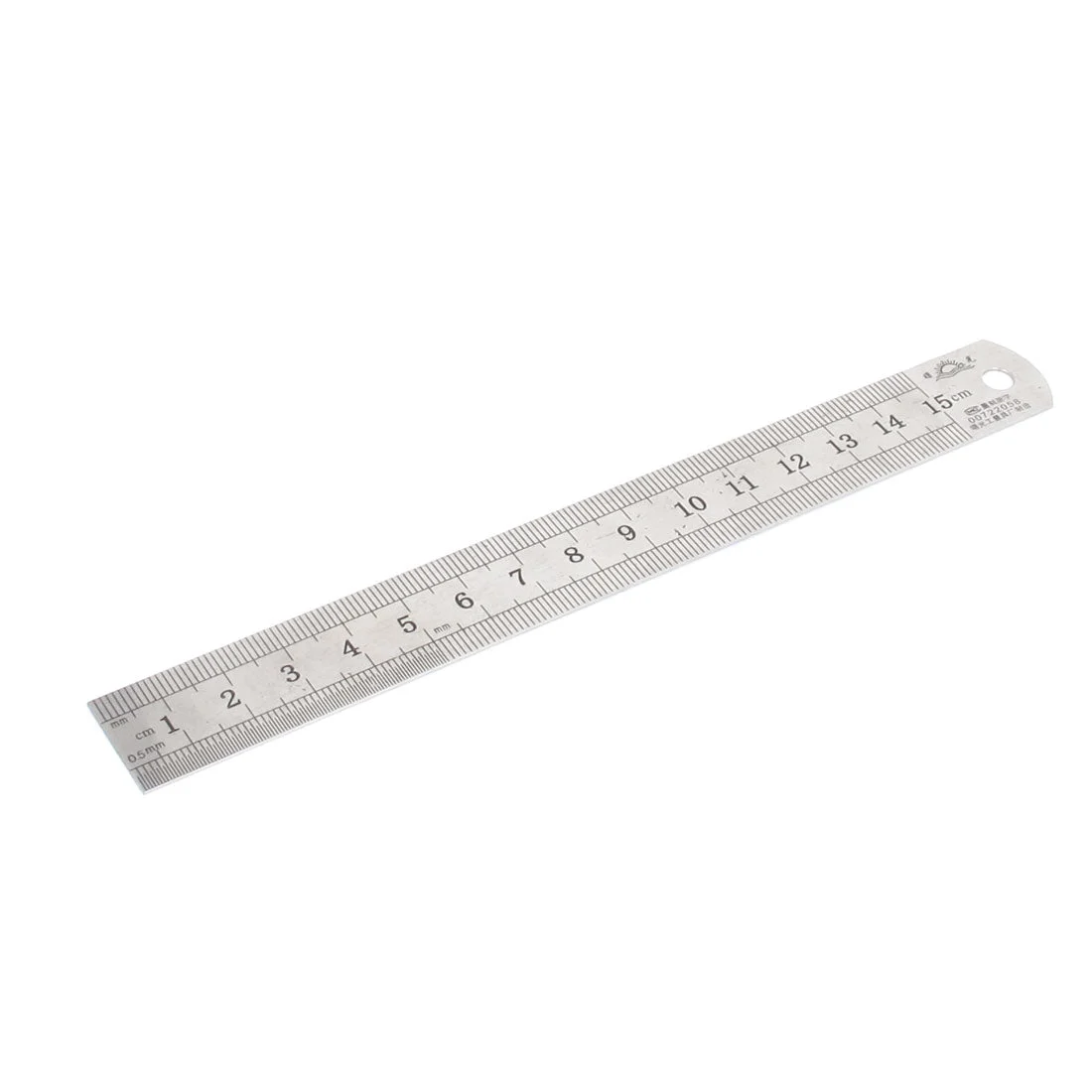 Metal 15cm 6 Inches Metric Dual Side Marked Straight Ruler 17cm x 2cm