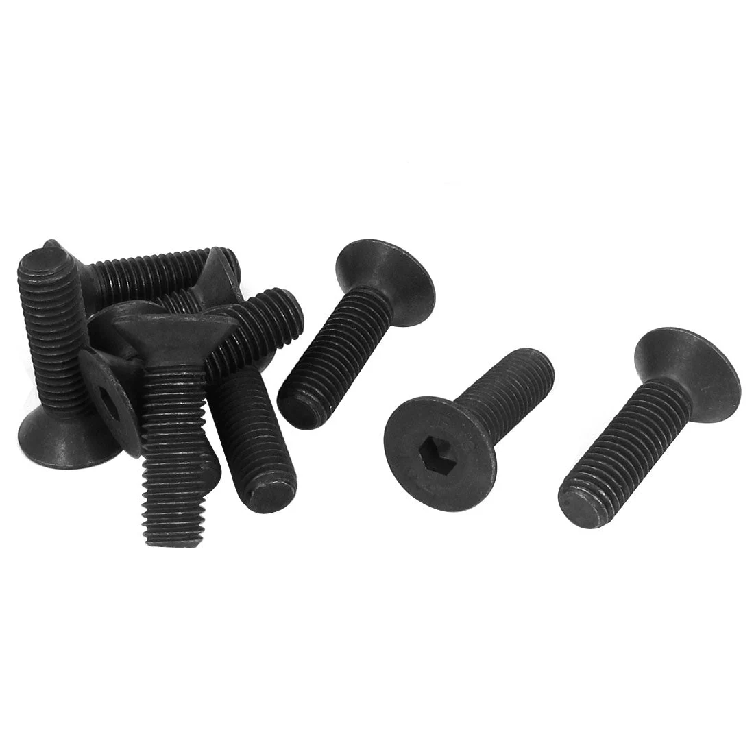 M10 x 35mm Metric Hex Socket Countersunk Flat Head Screw Bolts Black 10PCS
