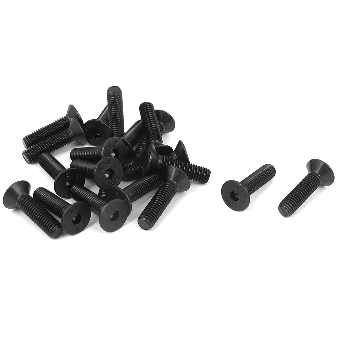 M5 x 20mm Metric Hex Socket Countersunk Flat Head Screw Bolts Black 20PCS