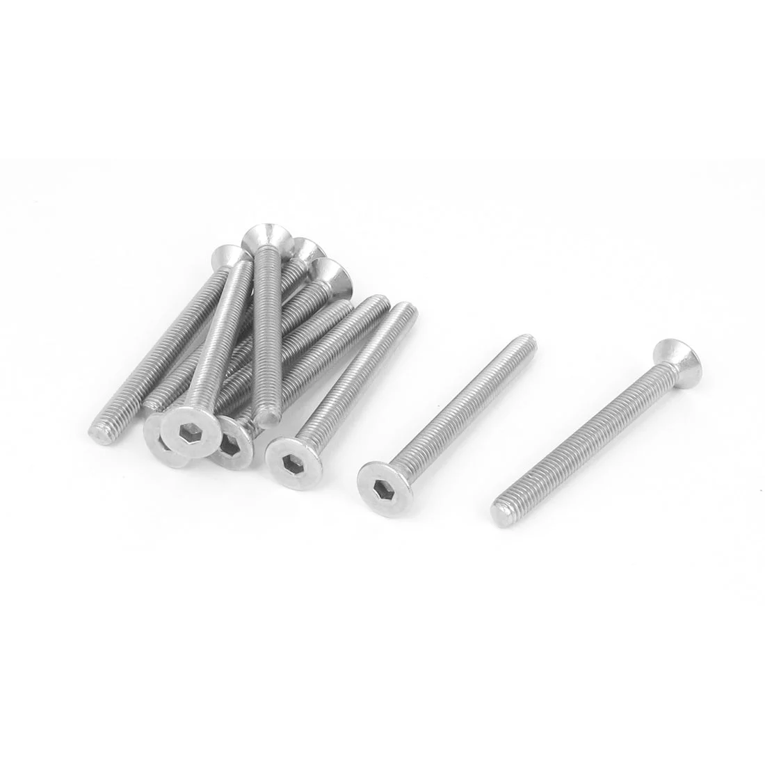 M5 x 50mm 304 Stainless Steel Hex Socket Countersunk Flat Head Screw Bolts 10PCS