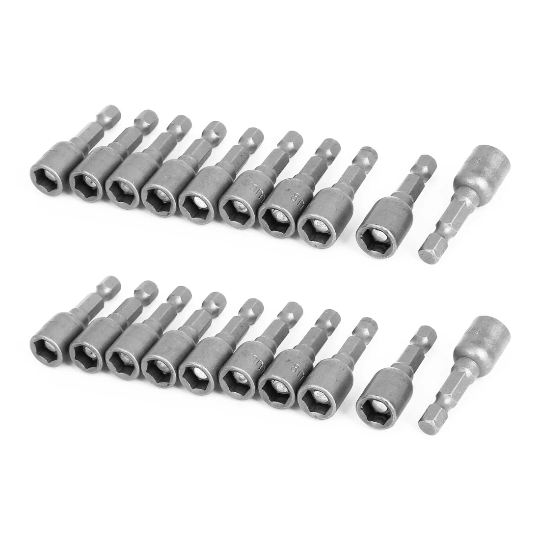 Uxcell 8mm 5/16inch Magnetic Nut Driver Setter Socket Adapter 20pcs