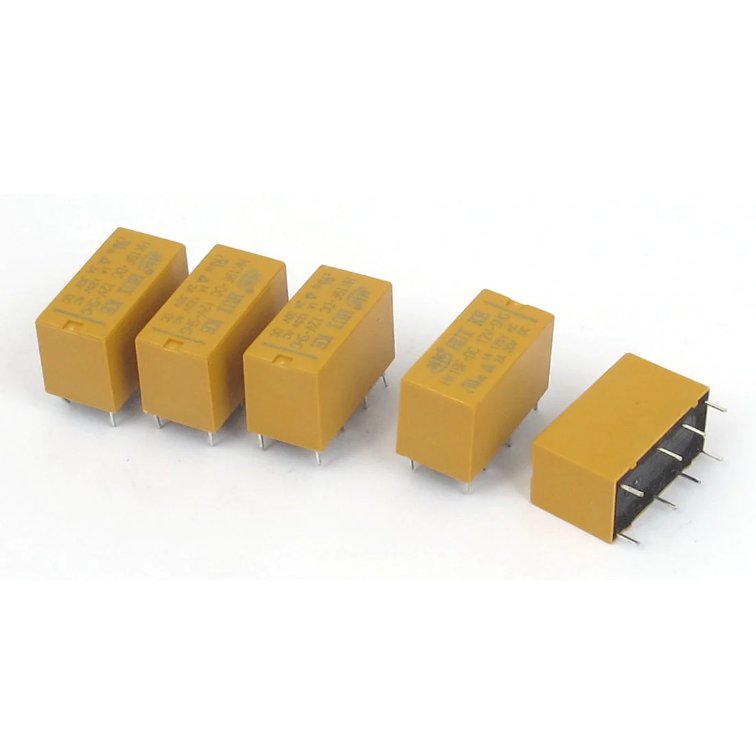 HK19F-DC12V-SHG DC 12V DPDT 8Pin PCB Realplay Coil Power Relay Yellow 5pcs