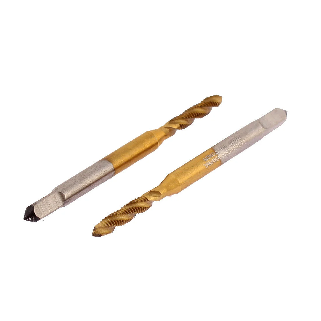 M3 x 0.5 Screw Spiral Flute Ti Coated Spiral Point 2Pcs