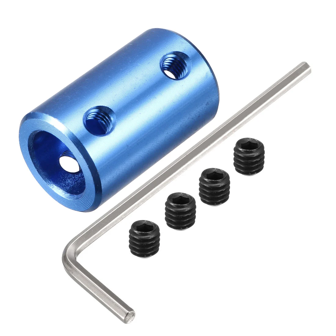 6.35mm to 10mm Bore Rigid Coupling 25mm Length 16mm Diameter Shaft Coupler Connector Aluminum Alloy Blue